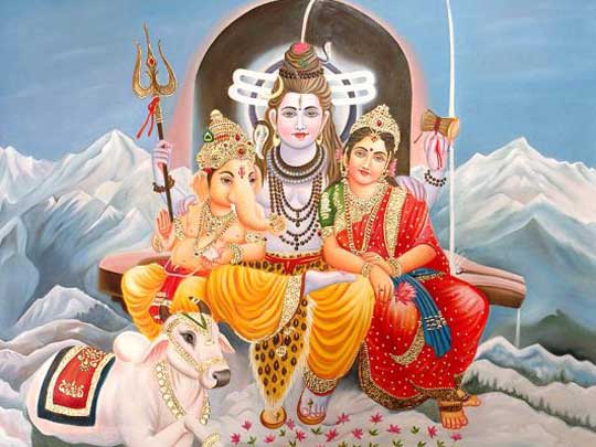 bal ganesh with lord shiva and mata parvati